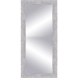 Espejo enmarcado rectangular espiral plata 152 x 57 cm
