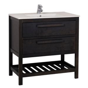 Mueble de baño con lavabo amazonia gris oscuro 80x45 cm