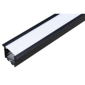 Perfil aluminio de empotrar opal 50x35 mm negro