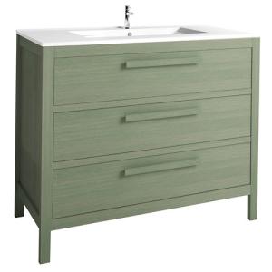 Mueble de baño con lavabo amazonia verde 100x45 cm
