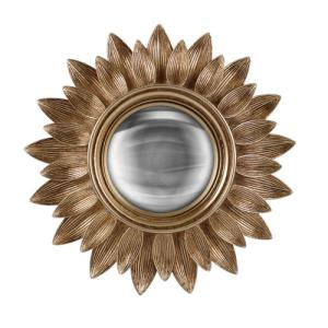 Espejo redondo convexo dorado d 20.8 cm