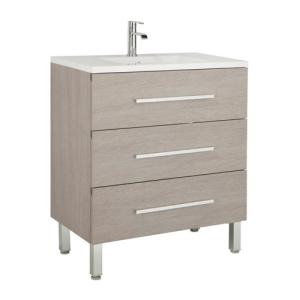 Mueble de baño con lavabo madrid roble gris 70x45 cm