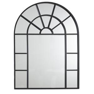 Espejo enmarcado ventana ovalado negro 80 x 60 cm