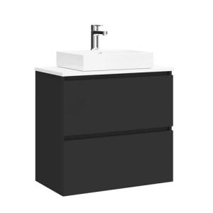 Mueble de baño con lavabo negro 70x38.6 cm