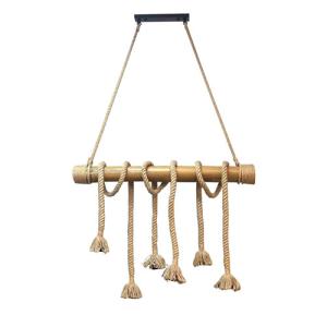 Lámpara de techo winery cuerda 6 luces e27 bambú