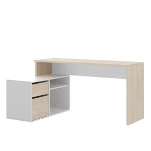 Mesa escritorio skat blanco y roble 139x93x75 cm