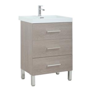 Mueble de baño con lavabo madrid roble gris 60x40 cm