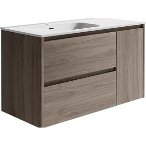 Mueble de baño con lavabo moon roble gris 100x45 cm