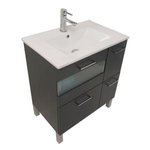 Mueble de baño con lavabo fox gris 70x45 cm