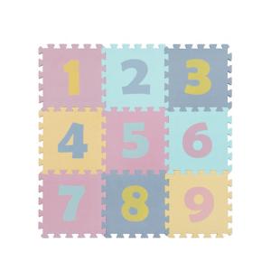 Alfombra multicolor goma eva puzzle numeros 90 x 90cm