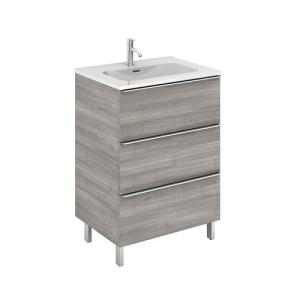 Mueble de baño komplett imitación roble grisáceo 60 x 45 cm…