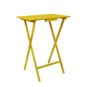 Mesa auxiliar plegable de madera color amarillo de 65.5x35x…