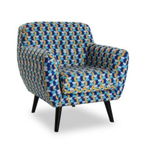 Sofa individual decorativo algodón cuadrado klee azul multi…