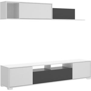 Mueble de salón y tv zia blanco y gris 200x180x41 cm (ancho…