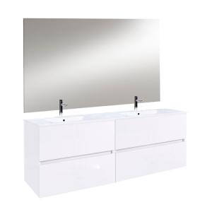Mueble de baño con lavabo y espejo zoe blanco 121 cm
