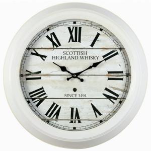 Reloj de pared redondo scottish blanco de 47 cm