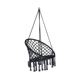 Hamaca/silla de exterior de algodón y cuerda gris 62x62 cm