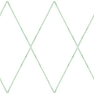 Papel pintado vinílico geométrico rombo lineal verde blanco…