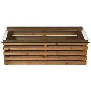 Mesa auxiliar de madera relax marrón de 41x30x101 cm