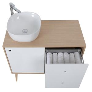 Mueble de baño danés blanco 80 x 45 cm