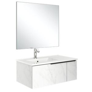 Mueble de baño con lavabo y espejo land blanco 80x45 cm