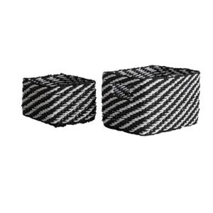 Set de 2 cestas rayas negro/blanco