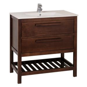 Mueble de baño con lavabo amazonia nogal 80x45 cm