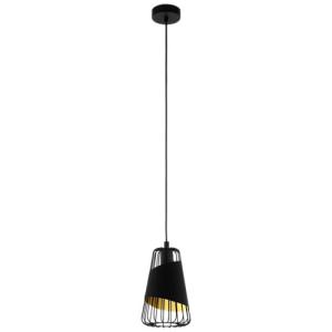 Lámpara de techo austell negro dorado 1 luz e27 16,5 cm