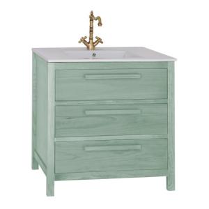 Mueble de baño con lavabo amazonia verde 80x45 cm