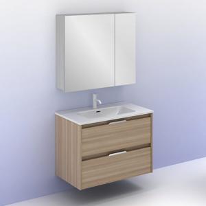 Mueble de baño con lavabo suki nogal 80x45 cm