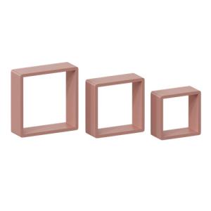 Pack de 3 estantes cubo spaceo rosa de 28x28x28x10 cm