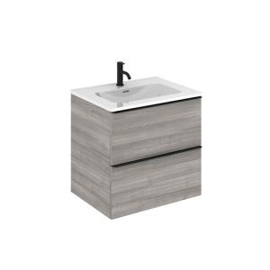 Mueble de baño con lavabo komplett roble gris 60x45 cm