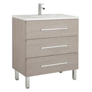 Mueble de baño con lavabo madrid roble gris 80x45 cm