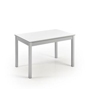 Mesa de cocina rectangular blanca y aluminio niza de 70 x 7…