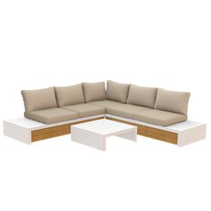 Conjunto de exterior de porche esquinero chill out para 5 c…