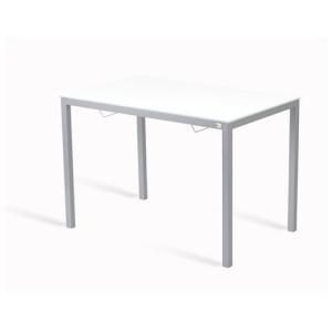 Mesa de cocina fija de cristal amigo de 110x70 cm blanco