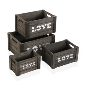 Love set 4 cajas madera