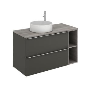 Mueble de baño con lavabo komplett gris 100x45 cm