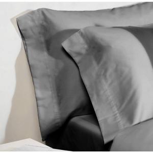 Funda de almohada de algodón egipcio gris 300 hilos 110x45…