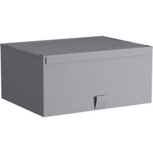 Cajas de almacenaje apilables con tapa 8 uds tela gris y crema