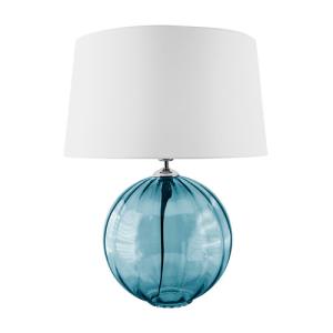 Lámpara de mesa sin fuente de luz flow e27 cristal azul can…