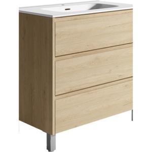 Mueble de baño con lavabo moon roble 80x45 cm