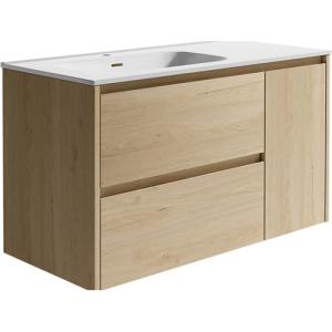 Mueble de baño con lavabo moon roble 100x45 cm