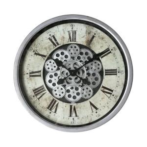 Reloj de pared redondo mecanismo gris de 46 cm