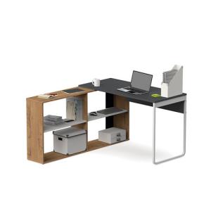 Mesa escritorio slida gris y roble 120x55x74 cm