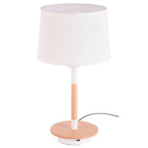Lámpara de mesa nórdica e27 blanco madera 25cm