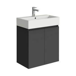 Mueble de baño con lavabo espacio l negro 60x35 cm