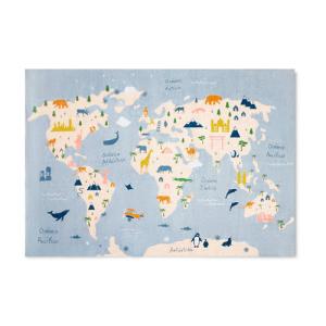 Alfombra hidrorepelenter multicolor algodón y poliéster map…