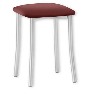 Taburete kopa armazon aluminio asiento silver burdeos