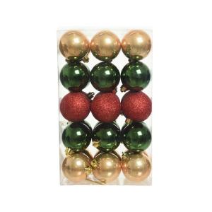 Set de 30 bolas de navidad plástico 2 colores 6 cm